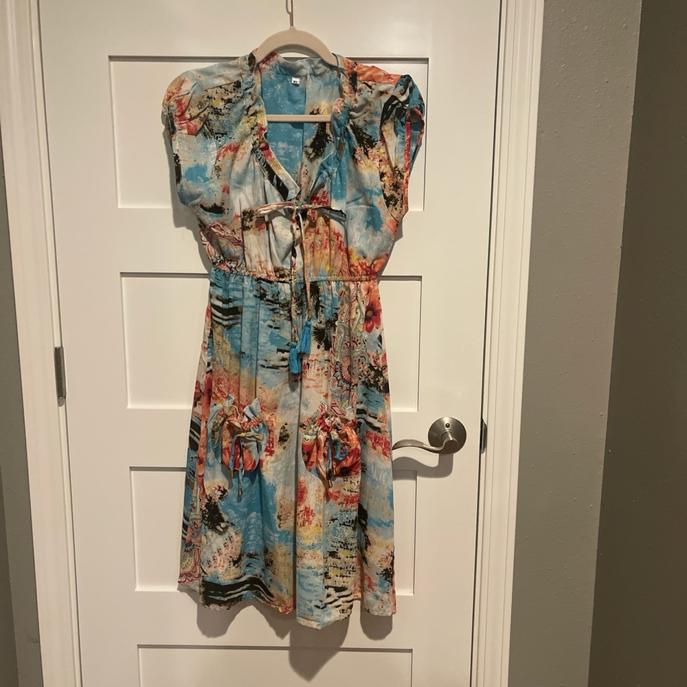 Colorful Abstract Print Dress